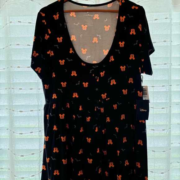 NWT Disney Mickey Torrid pumpkin Hi-Low babydoll top Halloween SOLD OUT ONLINE - Picture 3 of 7